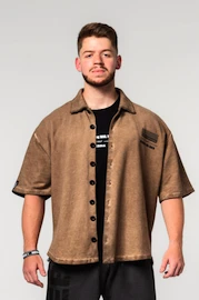 Cămașă pentru bărbați Nebbia Washed-off Oversized Shirt 90s THROWBACK Light Brown