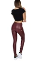 Colanți pentru femei Hugz Jeans  Wine Faux Leather Biker High Waist