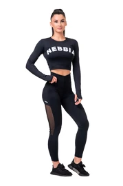 Colanți pentru femei Nebbia Mesh leggings high waist black