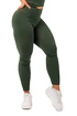 Colanți pentru femei Nebbia  Organic Cotton Ribbed High Waist Leggings 405 dark green