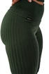 Colanți pentru femei Nebbia  Organic Cotton Ribbed High Waist Leggings 405 dark green