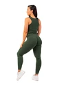 Colanți pentru femei Nebbia  Organic Cotton Ribbed High Waist Leggings 405 dark green