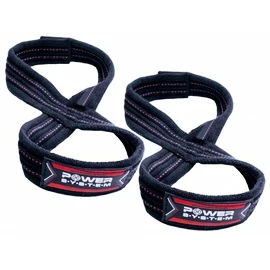 Curele de ridicare pentru haltere Power System Lifting Straps Figure 8 Silové Popruhy Trhačky Červené