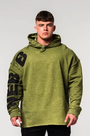 Hanorac pentru bărbați Nebbia Washed-off Oversized Pullover Hoodie NO BS Green