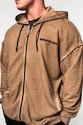 Hanorac pentru bărbați Nebbia  Washed-off Zip Up Hoodie GYM BRO Light Brown