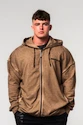 Hanorac pentru bărbați Nebbia  Washed-off Zip Up Hoodie GYM BRO Light Brown