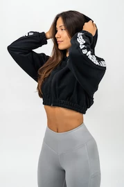 Hanorac pentru femei Nebbia ICONIC Cropped Zip-Up Hoodie black