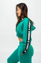 Hanorac pentru femei Nebbia ICONIC Cropped Zip-Up Hoodie green