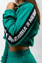 Hanorac pentru femei Nebbia ICONIC Cropped Zip-Up Hoodie green