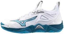 Încălțăminte de sală pentru bărbați Mizuno WAVE MOMENTUM 3 White/Sailor Blue/Silver