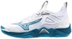 Încălțăminte de sală pentru bărbați Mizuno  WAVE MOMENTUM 3 White/Sailor Blue/Silver  EUR 51