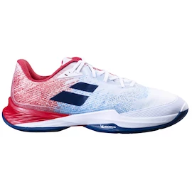 Încălțăminte de tenis pentru bărbați Babolat Mach 3 AC Men Wide White/Estate Blue