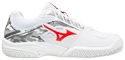 Încălțăminte de tenis pentru copii Mizuno  Breakshot 3 CC White/IgnititonRed