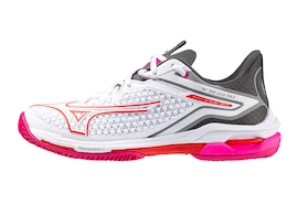 Încălțăminte de tenis pentru femei Mizuno Wave Exceed TOUR 6 CC White/Radiant Red/Quiet Shade