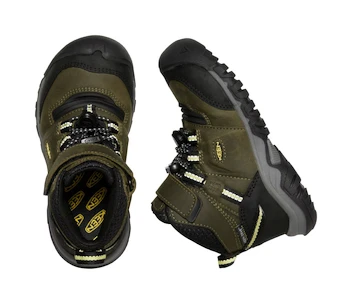 Încălțăminte outdoor pentru copii Keen Ridge Flex Mid Wp Dark Olive/Dusky Citron  US 12 (Kid)