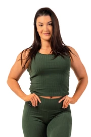 Maiou pentru femei Nebbia Organic Cotton Ribbed Tank Top 414 dark green