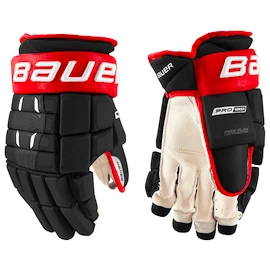 Mănuși de hochei Bauer Pro Series Black/Red Intermediate