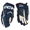 Mănuși de hochei CCM  FT680 Navy/White Junior