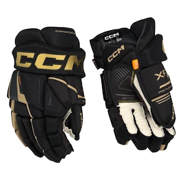 Mănuși de hochei CCM Tacks XF Black/Gold Senior