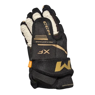 Mănuși de hochei CCM Tacks XF Black/Gold Senior 15 inci