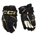 Mănuși de hochei CCM Tacks XF Black/Gold Senior 15 inci