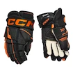 Mănuși de hochei CCM Tacks XF Black/Orange Junior 11 inci