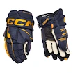 Mănuși de hochei CCM Tacks XF Navy/Sunflower Junior 12 inci