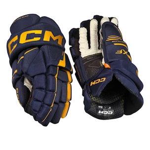 Mănuși de hochei CCM Tacks XF Navy/Sunflower Junior 12 inci