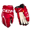 Mănuși de hochei CCM Tacks XF PRO Red/White Junior 11 inci