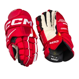 Mănuși de hochei CCM Tacks XF PRO Red/White Junior 11 inci