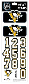 Numere pentru cască Sportstape ALL IN ONE HELMET DECALS - PITTSBURGH PENGUINS - DARK HELMET