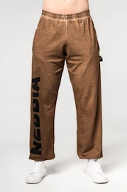 Pantaloni de trening pentru bărbați Nebbia Washed-off Gym Sweatpants Baggy Style GYM BRO Ligth Brown