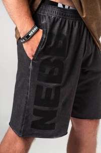 Pantaloni scurți pentru bărbați Nebbia  Washed-off Gym Sweatshorts NO BS Black