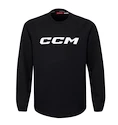 Pulover pentru copii CCM  LOCKER ROOM FLEECE CREW Black