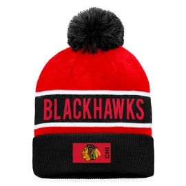 Șepci de iarnă Fanatics Authentic Pro Game & Train Cuffed Pom Knit Chicago Blackhawks