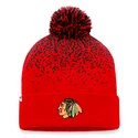 Șepci de iarnă Fanatics Iconic Gradiant Iconic Gradiant Beanie Cuff with Pom Chicago Blackhawks