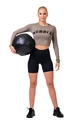 Top pentru femei Nebbia Hero Sporty Hero crop top long sleeve mocha