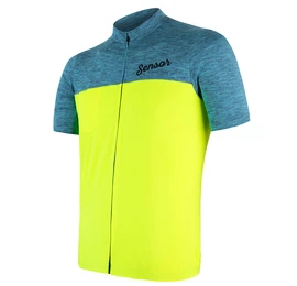 Tricou de ciclism pentru bărbați Sensor Cyklo Motion Blue/Neon Yellow