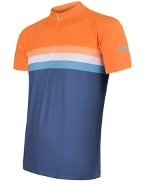 Tricou de ciclism pentru bărbați Sensor Cyklo Summer Stripe Blue/Orange