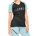 Tricou de ciclism pentru femei 100%  Airmatic Women's Jersey Seafoam Checkers