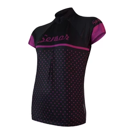 Tricou de ciclism pentru femei Sensor Cyklo Dots Black