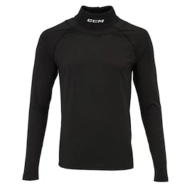 Tricou de compresie CCM Neck Guard Top LS Black Junior