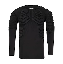 Tricou de compresie CCM Padded Goalie LS Black Senior