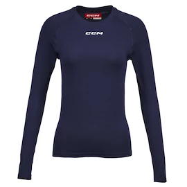 Tricou de compresie pentru femei CCM LS Training Tee Navy Senior