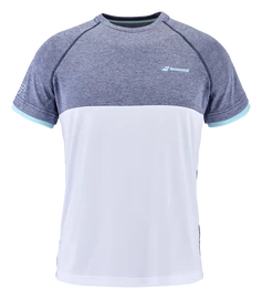 Tricou pentru bărbați Babolat Play Crew Neck Tee Men White/Blue Heather