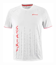 Tricou pentru bărbați Babolat Strike Crew Neck Tee Men White/Strike Red