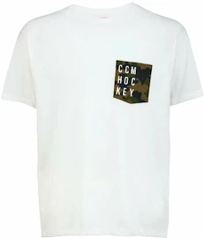 Tricou pentru bărbați CCM CAMO POCKET S/S TEE White