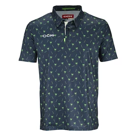 Tricou pentru bărbați CCM Golf Fitted Printed Polo Dark Midnight