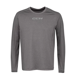 Tricou pentru bărbați CCM Non Compression LS Tee Grey Senior