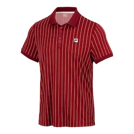 Tricou pentru bărbați Fila Polo Stripes Björn Cabernet/White Alyssum